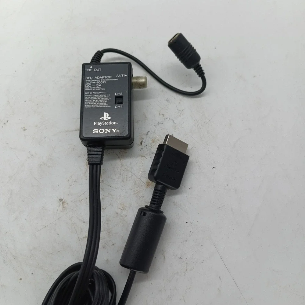 Sony PlayStation RFU Adaptor SCPH-10071 RF Switch Cable for PS1 PS2 OEM Black